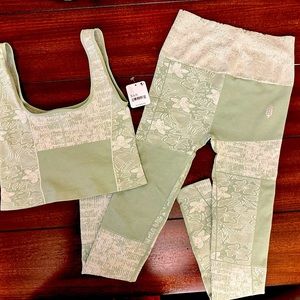 Free People Green Workout Set